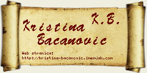 Kristina Bacanović vizit kartica